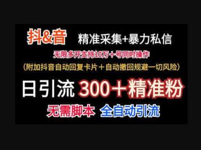 抖音采集＋无限暴力私信机解放双手日引流300＋